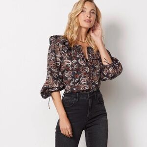 Cleobella Evereve Shirt Womens Large Organic Cotton Paisley Boho